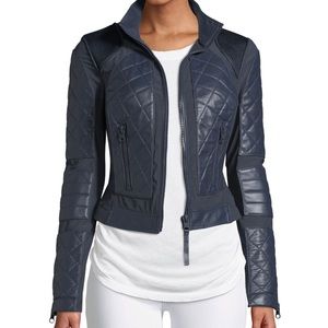 Blanc Noir Quilted Leather & Mesh Jacket (M)